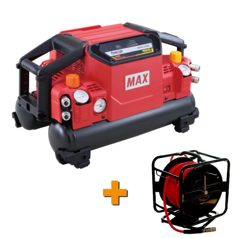 COMPRESSEUR HAUTE PRESSION MAX AKHL1320E Cuve 10 Litres + enrouleur 30 mètres